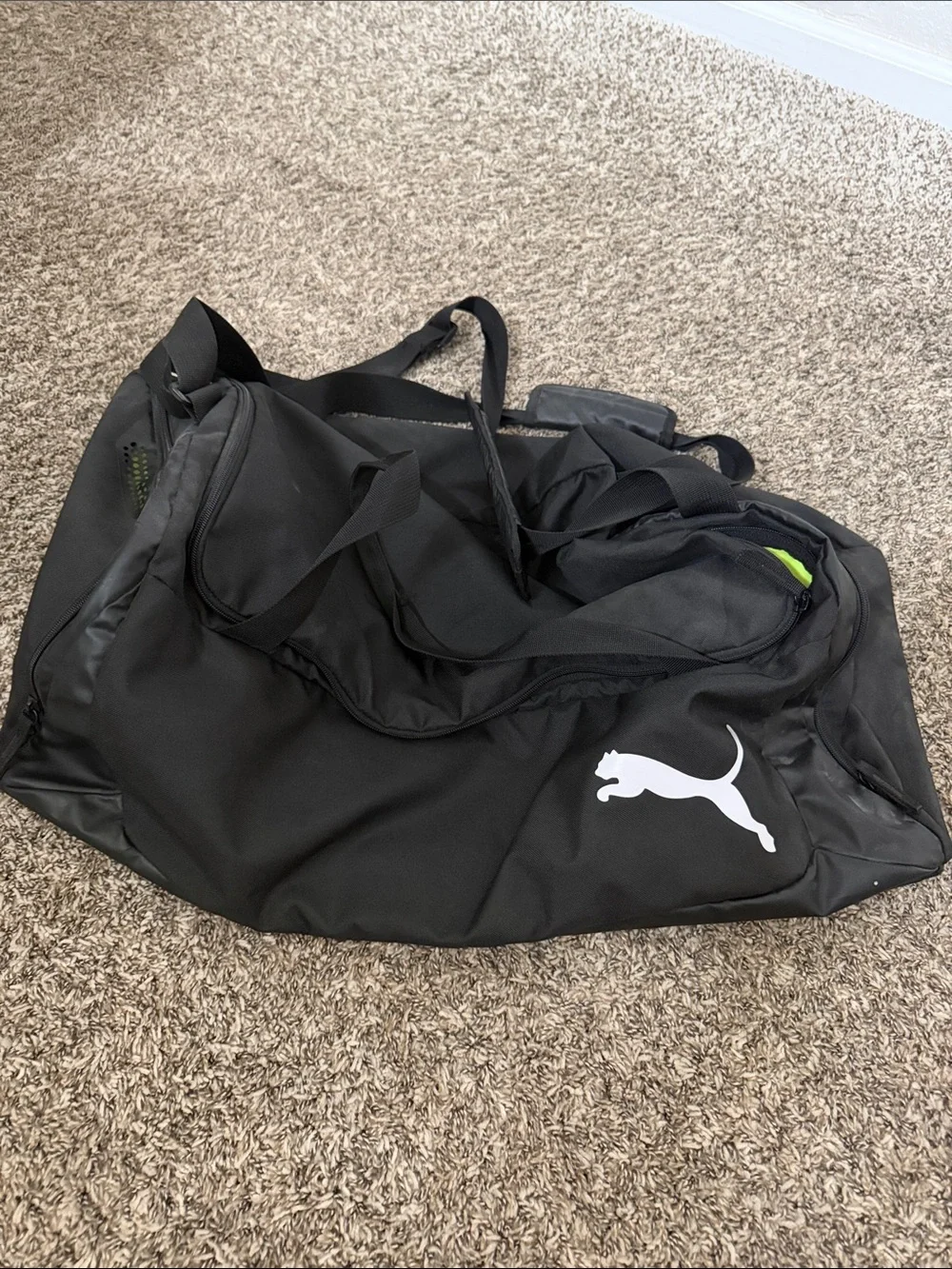 Puma Black Duffel Bag with White Logo